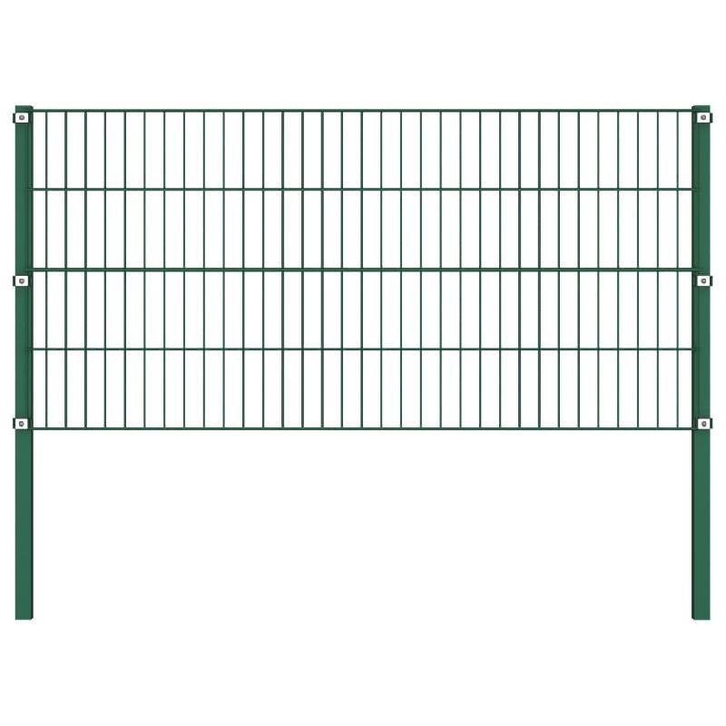 Vidaxl panneau de clôture avec poteaux fer 1,7 x 0,8 m vert 144933_0