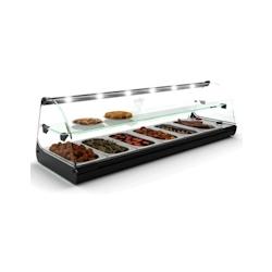 Vitrine chauffante bain marie 6 bacs GN 1/3 avec étagère Dos Pisos | Sayl - Avec lumière LED - noir 718603517480_0