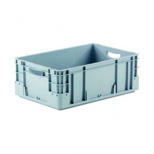 Bac norme Europe à poignées ouvertes - 600 x 400 mm - Hauteur 220 mm - Compatible palettes 1200 x 800 mm et 1200 x 1000 mm_0