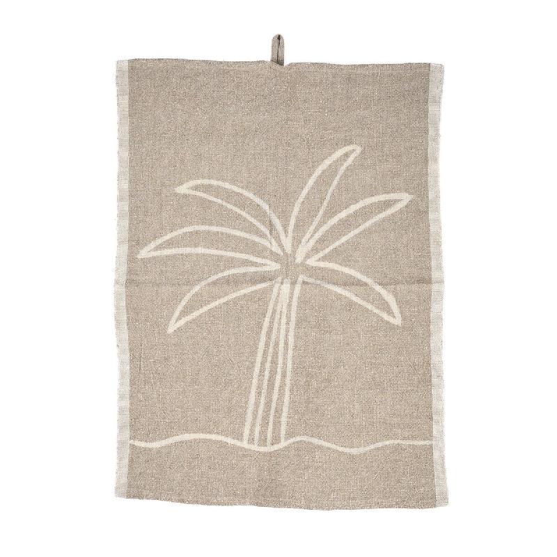 Bazar Bizar Torchon en lin Palm Tree 50x70x2 cm blanc naturel - Lot de 6 - multicolore textile INGF030NW-50x70-MTR6_0
