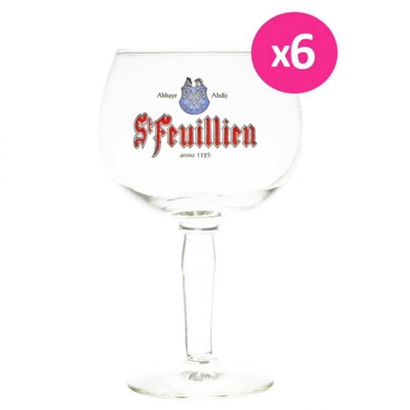 Pack de verres St Feuillien - 6 verres de 33cl pour dégustation de bières_0