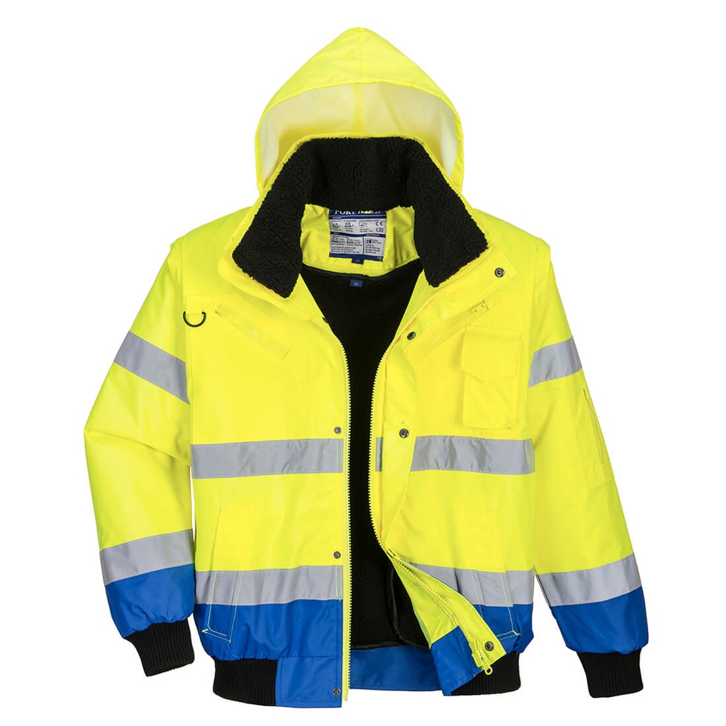 Blouson de pluie HV C465 avec manches amovibles - PCBFHV11-JB-S. - Portwest_0