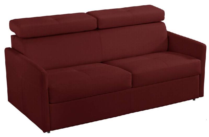 CANAPÉ 2-3 PLACES PARIS EN MICROFIBRE BORDEAUX COUCHAGE 120 CM EXPRESS SOMMIER LATTES MATELAS 16 CM_0