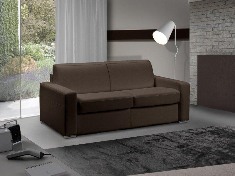 Canapé-lit 3-4 places MASTER convertible ouverture EXPRESS 160x200 cm - Matelas 18 cm polyuréthane marron inclus_0