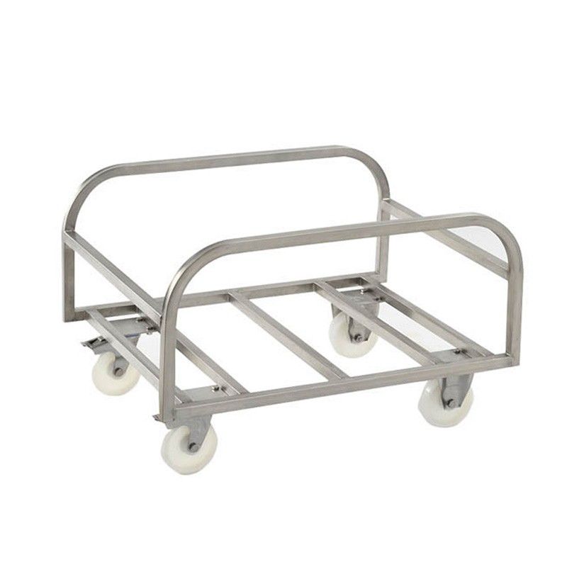 Chariot porte bac en inox - Gilac - 220 L - roues pivotantes avec freins - réf. : G111495_0