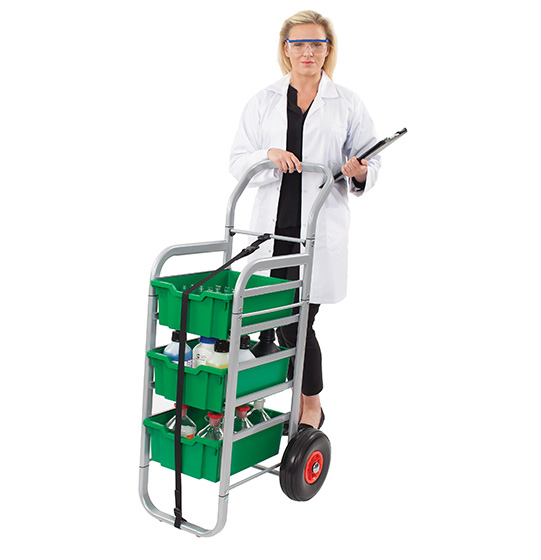 Chariot Rover Gratnells avec 3 bacs F1 - Réf ROVERSET03 - BIOLAB - Idéal pour charges lourdes et terrains accidentés_0