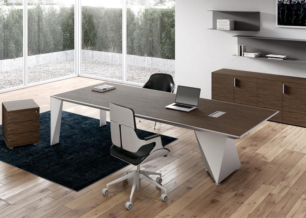 Eracle - Bureaux de direction Alea avec pieds en aluminium et plateaux personnalisables_0