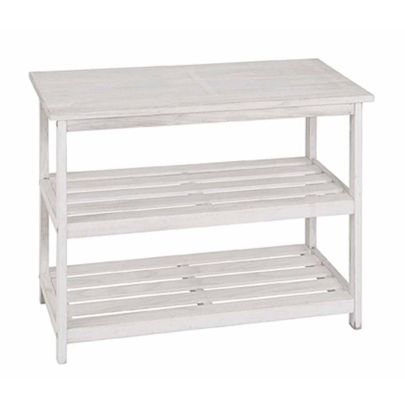 Étagère 3 niveaux en bois massif Ashley 52cm blanc - Paris Prix - Tendance & Moderne_0