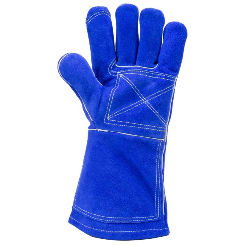 Paire de gants de soudeur anti-chaleur en croûte bovin doublé