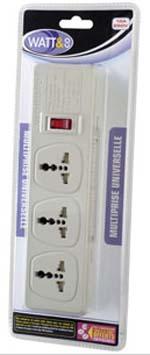 Multiprise universelle WATT&Co - 3 prises + parafoudre - Sécurité enfants et système MOV_0
