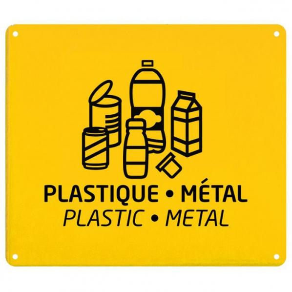 Plaque signalétique tri sélectif murale PLASTIQUE, METAL / Jaune_0