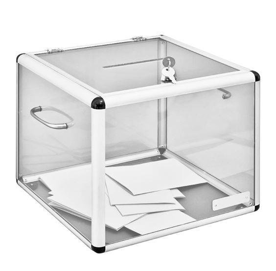 Urne de vote non officielle - 1300 bulletins - Plexiglas et aluminium avec serrure antivol_0