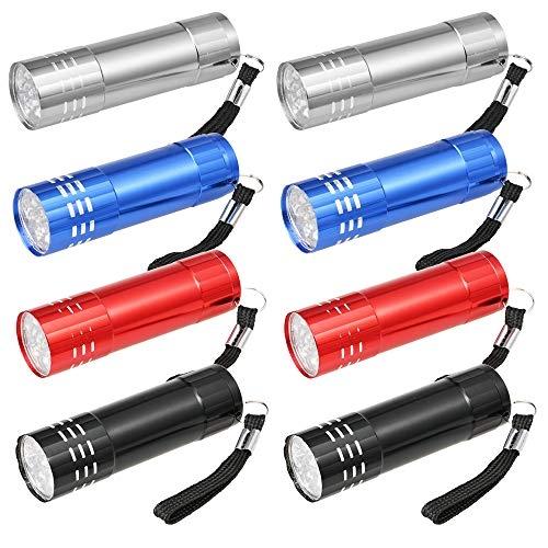 Faburo - Lot de 8 mini lampes de poche LED porte-clés - Alpinisme, extérieur, cadeau pour enfants_0