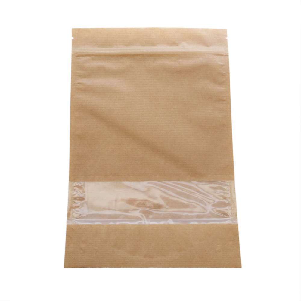 200 poches stand up kraft avec fermeture ZIP - 19×28+4,3 cm - boîte de 200_0