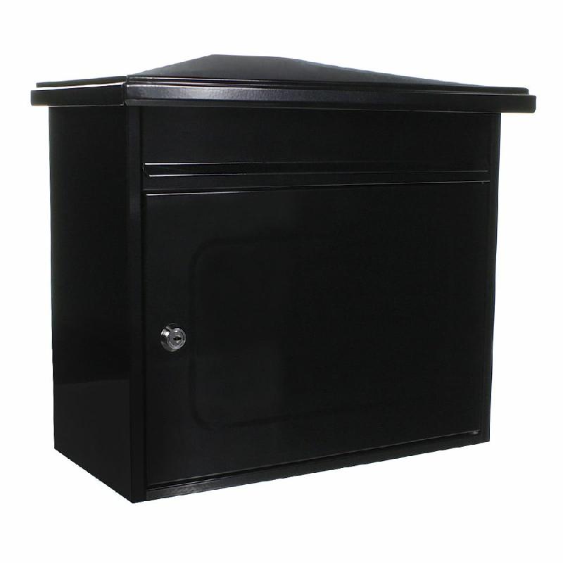 Rottner Woerthersee grande boîte aux lettres encastrable en acier anthracite A4 - verrouillable avec clé, 390x205x350 mm_0