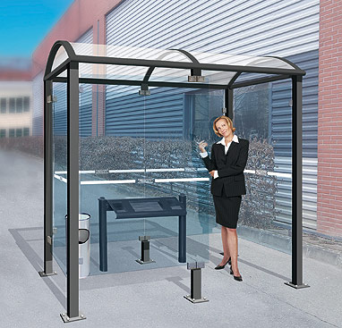 Abri fumeurs extérieur - design fonctionnel - 2.5 m ou 5 m - montage et installation inclus_0