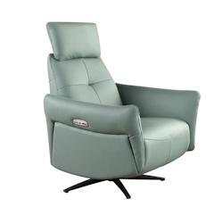 AC ANGEL CERDA Angel Cerdá Fauteuil relax pivotant en cuir vert turquoise 5174C 81 x 90 x 110 - vert fourrure 8435631039761_0
