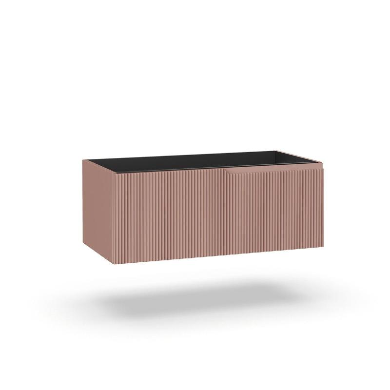 AQA Design Base avec 1 tiroir en MDF VENERE rose poudre. L.90 P.45 H.35 MPVE091H-CIP - rose Bois manufacturé MPVE091H-CIP_0
