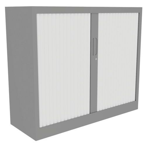 ARMOIRE À RIDEAUX CLASSIF 102X120 CM CORPS ALU/RID BLANC - BURONOMIC