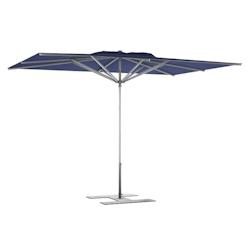 Assalit-Jean - Parasol de terrasse Premium Bleu foncé 300 x 300 cm - Armature gris aluminium anodisé - Toile imperméable anti-UV_0