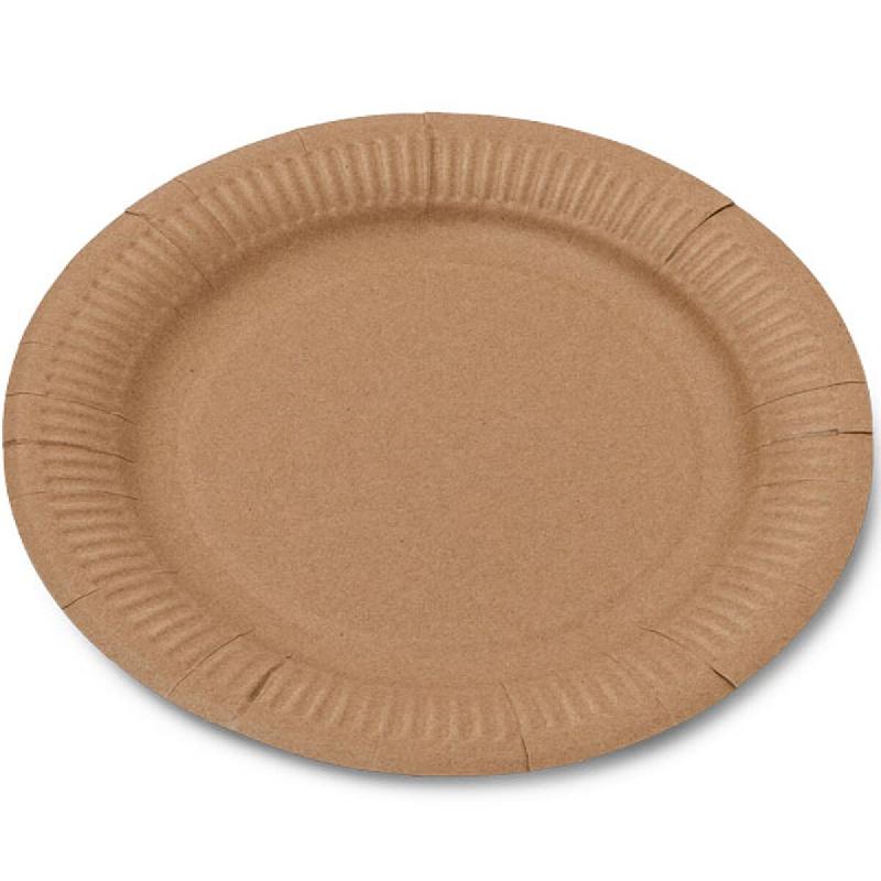 Assiettes Ø 22cm rondes en carton kraft 4x10un - 6621344_0