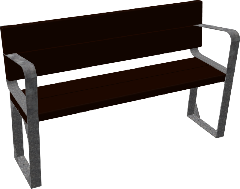 Banc D'ho avec accoudoirs 1,2m - Fabrication française - Espace Renard - Réf : DH08_0