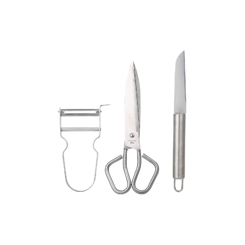 BERGNER - Ensemble de 3 ustensiles de cuisine en acier inoxydable collection Helpy - gris fonte Q3447_0