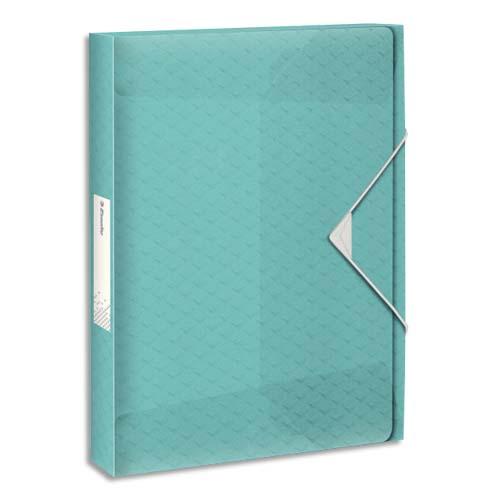 BOÎTE DE CLASSEMENT COLOUR ICE DOS DE 2,5 CM, EN POLYPROPYLÈNE 7/10ÈME. COLORIS BLEU - LOT DE 3