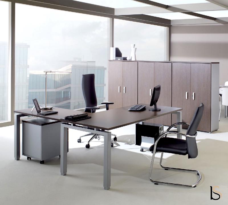 Bureau d'angle ECO - Mobel Linea - Argent Ral 9006, 160, Blanc, Droite_0