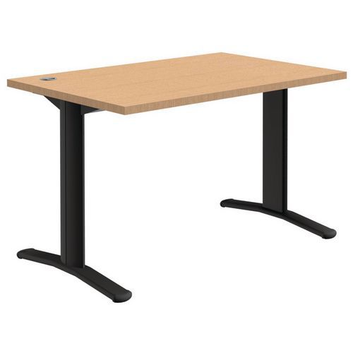 BUREAU DROIT ADJUST-T - CHÊNE/GRIS FONCÉ - LONGUEUR 120 CM - QUADRIFOGLIO