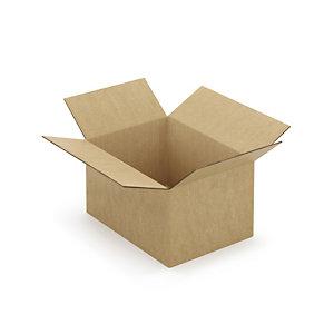 CAISSE CARTON BRUNE DOUBLE CANNELURE À MONTAGE INSTANTANÉ RAJA 35X25X20 CM