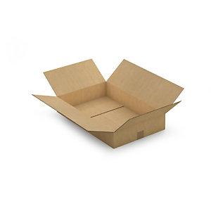 CAISSE CARTON BRUNE DOUBLE CANNELURE RAJA 58X38X17 CM