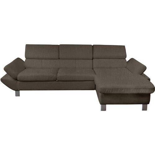 CANAPÉ VÉRONA 3 PL.+MÉRIDIENNE À DROITE TISSU CHINÉ TAUPE - MMP