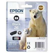 CARTOUCHE EPSON PHOTO 26 NOIRE PHOTO POUR IMPRIMANTE JET D'ENCRE