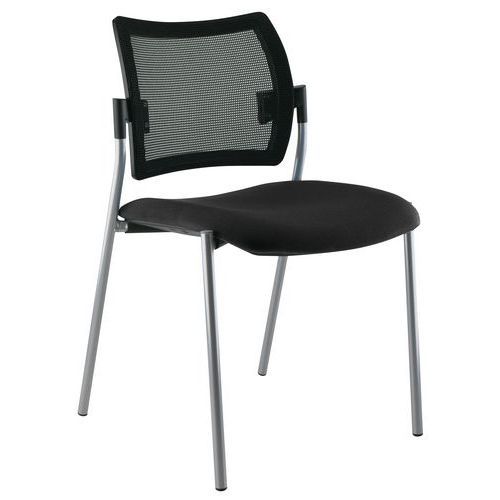 CHAISE VISITEUR TENDANCE DOS RÉSILLE P/ALU NOIR - SOKOA