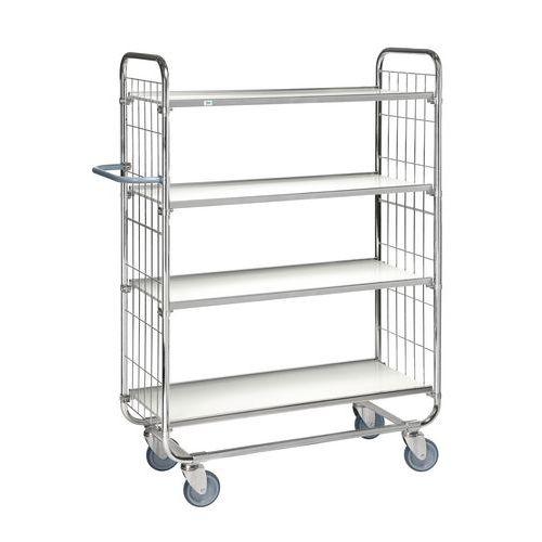 CHARIOT 4 TABLETTES RÉGLABLES L1195XL470 XH1590MM - KONGAMEK