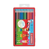 CRAYON DE COULEUR STABILO COLOR COULEURS ASSORTIES - BOÎTE DE 12