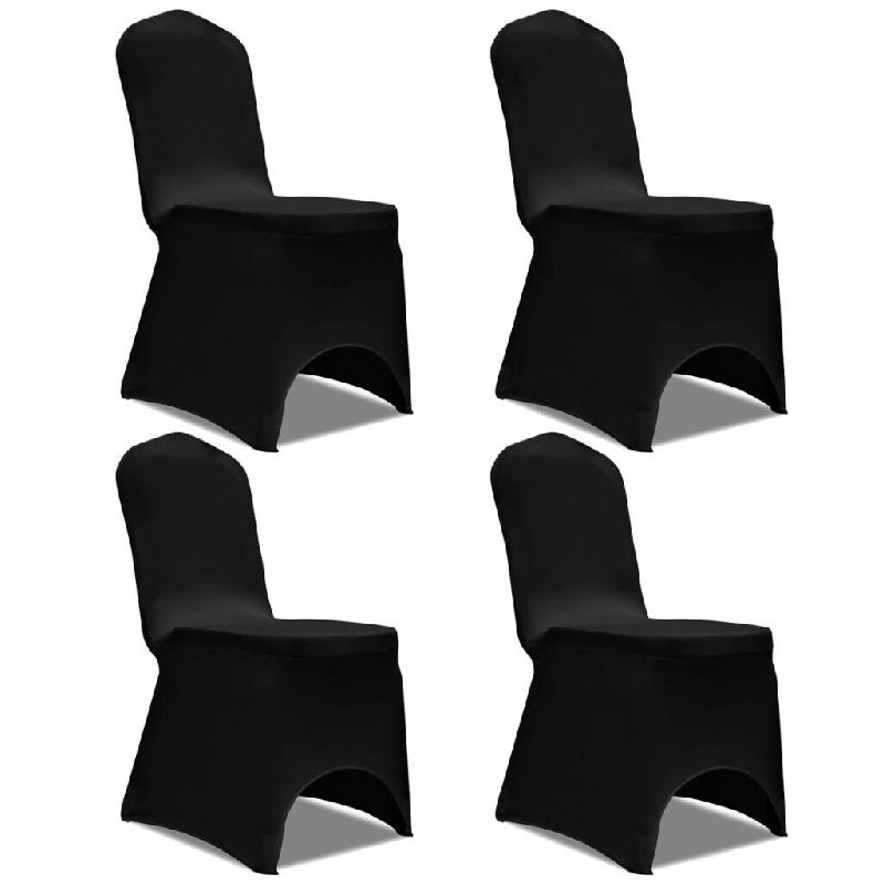 Décoshop26 - Housse de chaise extensible 4 pcs Noir DEC022358 - noir 3001300169609_0