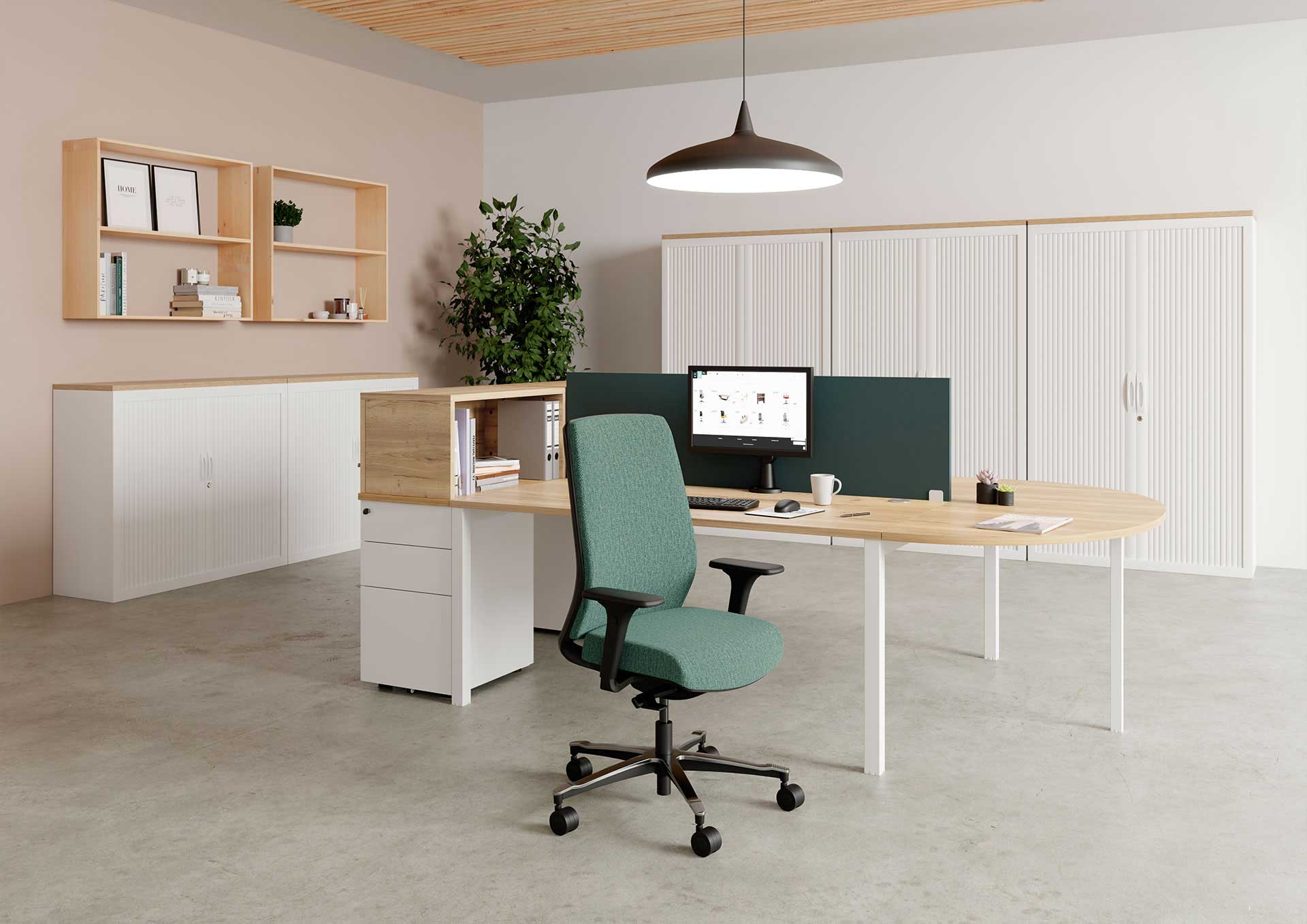Fauteuil de bureau ergonomique - Haut Munik pour dessinateurs et architectes, avec soutien lombaire 2D et repose-pied réglable_0