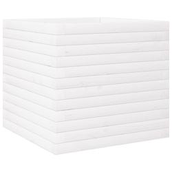 Helloshop26 - Jardinière bac lit surélevé plantes fleurs terrasse jardin 50 x 50 x 46 cm bois de pin massif blanc 02_0037641 - 3000214267821_0