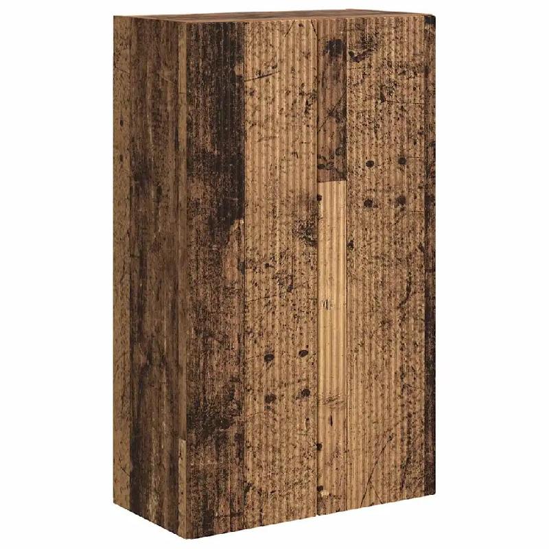 Helloshop26 - Meuble TV mural rectangulaire moderne avec plusieurs compartiments 59,5 x 31 x 100 cm en bois ancien 02_0055046 - Bois massif 3000238788_0