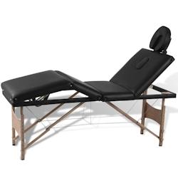 HELLOSHOP26 - Table pliable de massage 4 zones avec cadre en bois noir 02_0001891 - noir 02_0001891_0