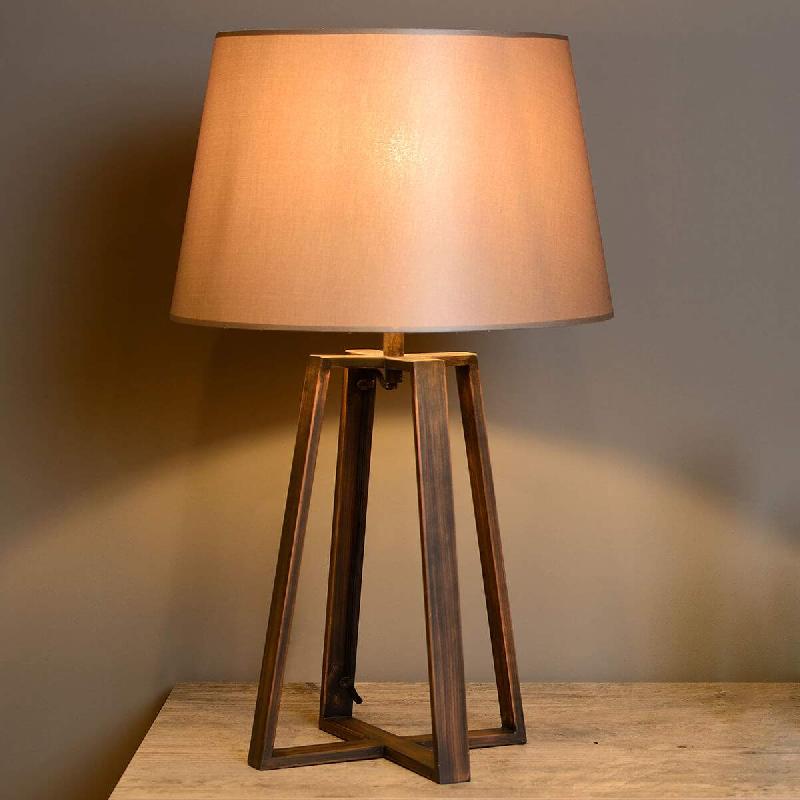 LUCIDE LAMPE À POSER COFFEE LAMP, ABAT-JOUR EN TISSU BRUN