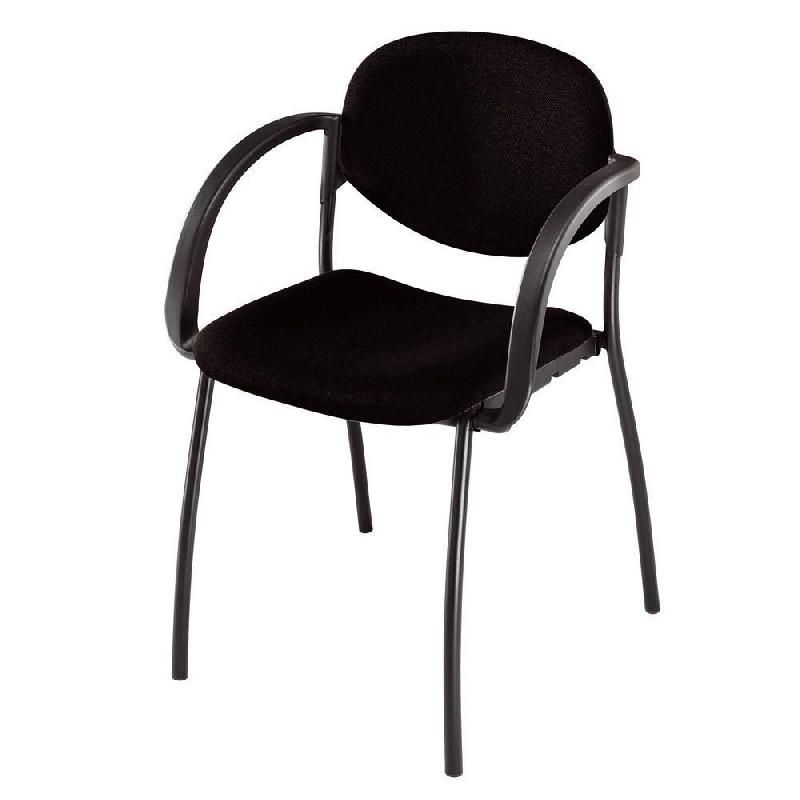 LINEA FABBRICA FAUTEUIL VISITEUR LEXIA 2 - TISSU - NOIR - PIEDS MÉTAL NOIR (PRIX À L'UNITÉ)