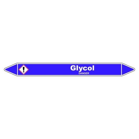 LOT DE 3 - MARQUEUR DE TUYAUTERIE - GLYCOL - NFX 08-105 - VINYLE LAMINÉ 250 X 26 MM
