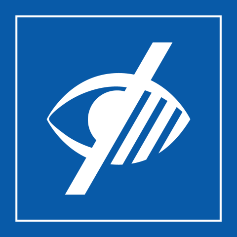 LOT DE 3 - PANNEAU ACCESSIBILITÉ, MALVOYANT - ISO 7001 - 125 X 125 - BLEU - PVC