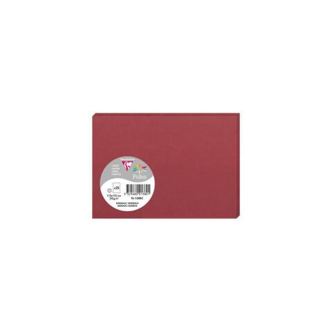 LOT DE 3 - PAQUET DE 25 CARTES SIMPLES POLLEN 110X155MM 210G/M2 - BORDEAUX
