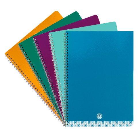 LOT DE 5 - CAHIER SPIRALE STANDARD BRUNEAU A4 21 X 29,7 CM GRANDS CARREAUX 100 PAGES