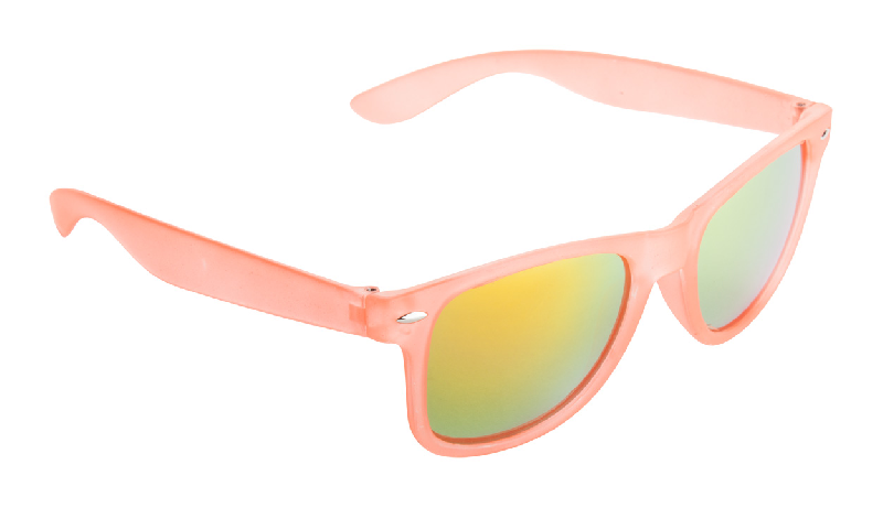 Lunettes de soleil en plastique - monture transparente - protection UV400 - couleur orange_0