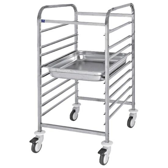 Mastro Chariot pour bacs GN, 9x GN 1/1 h 65 mm 385x560x1050 mm - VIRTUS - inox IFA0050_0